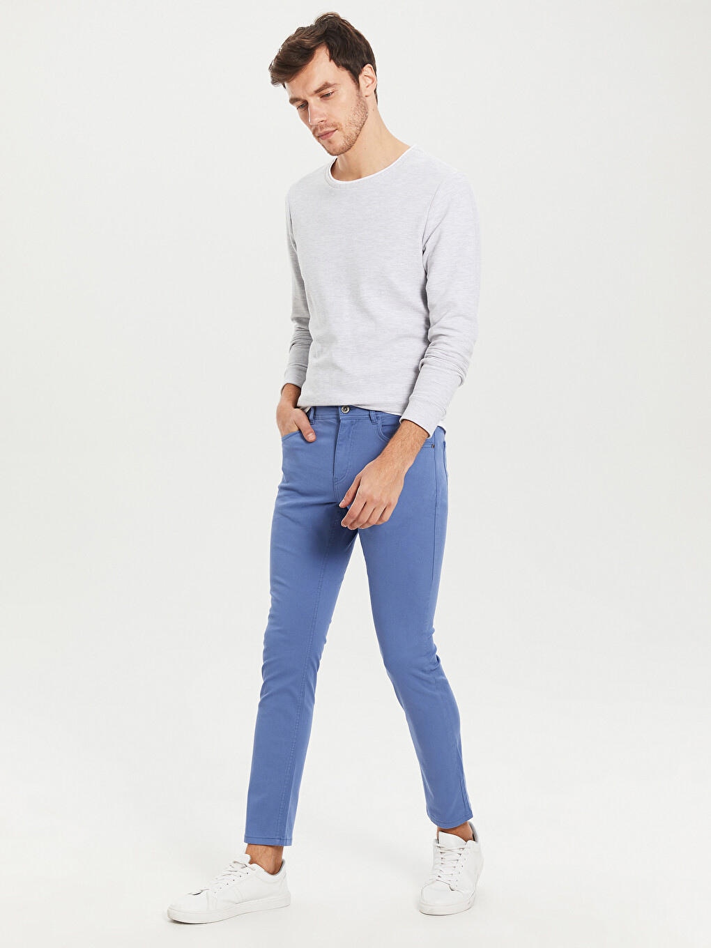 Pantalon chino Bleu Homme-4