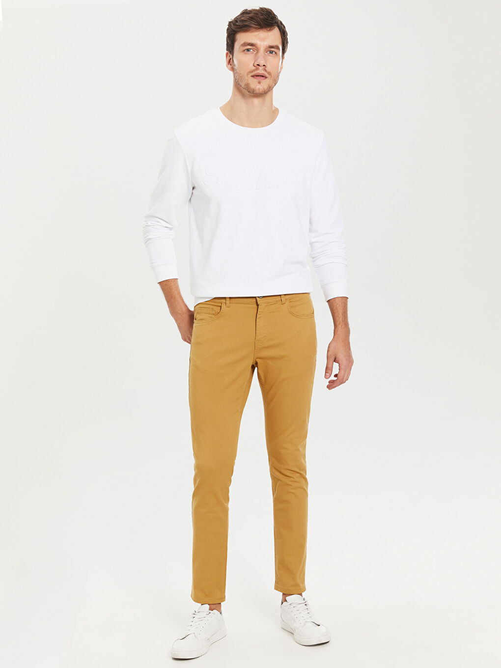 Extra Slim Fit Twill Men's Chino Trousers-2