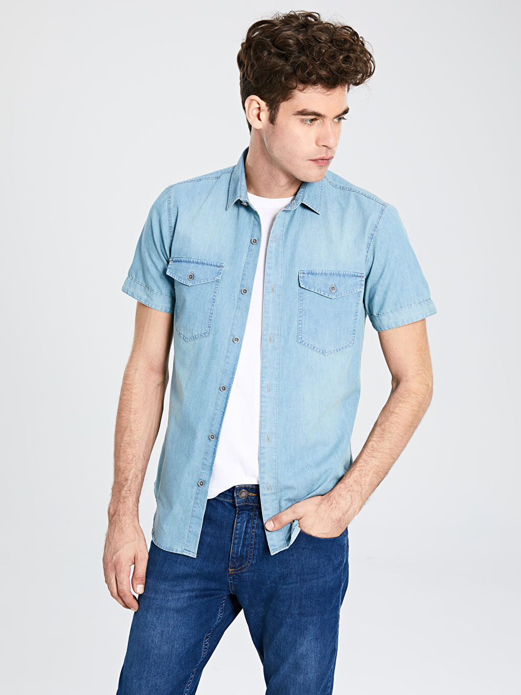 قميص جينز للرجال-1