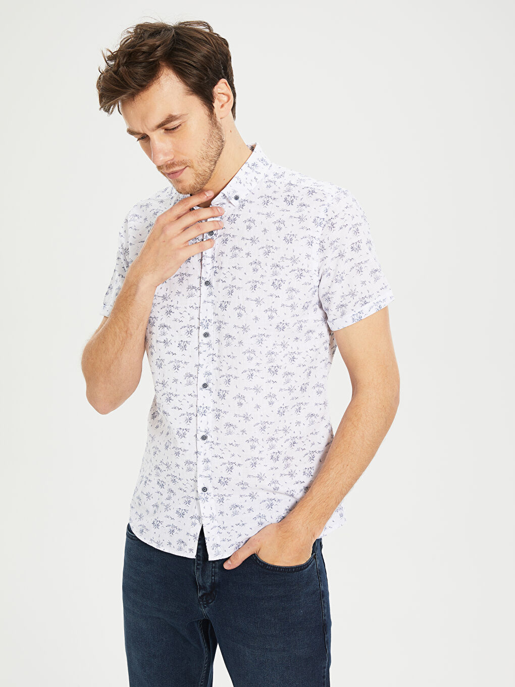 Beyaz Poplin Erkek Gömlek