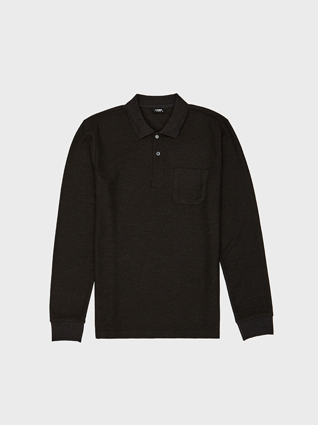 Polo Neck Long Sleeve Basic Pique T-Shirt-1