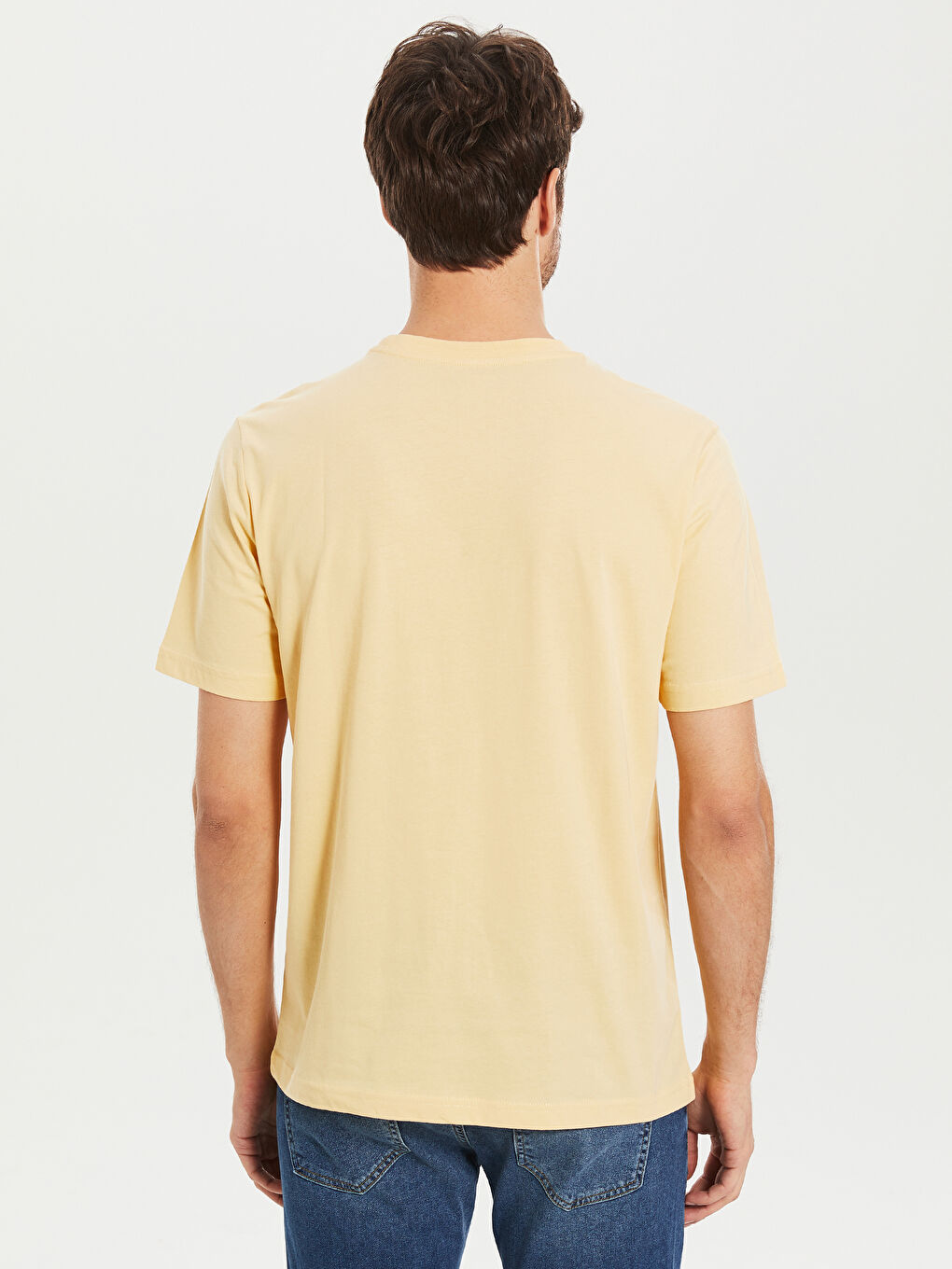 Sarı Penye Erkek Tişört-2