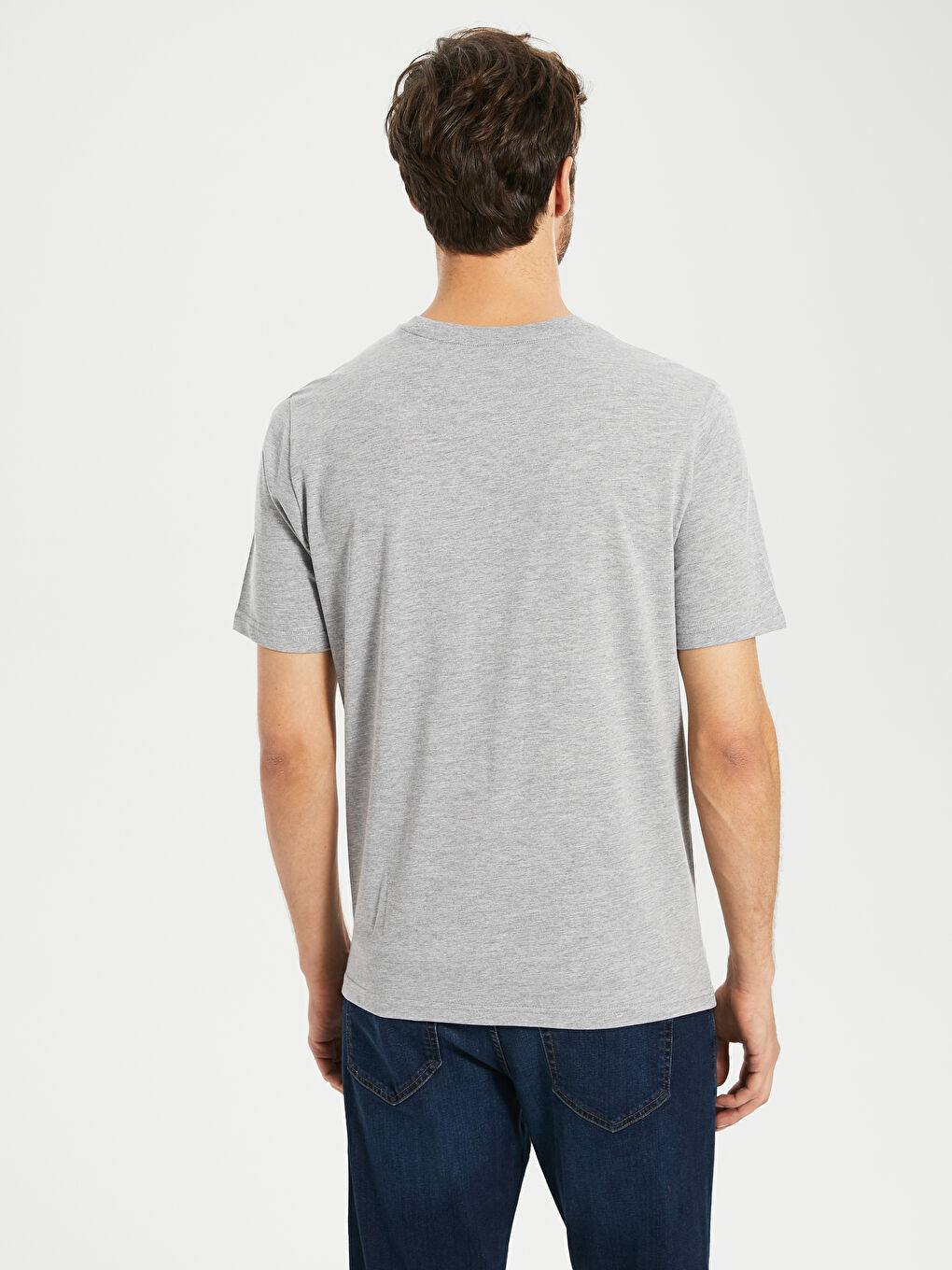 Gri Penye Erkek Tişört-6