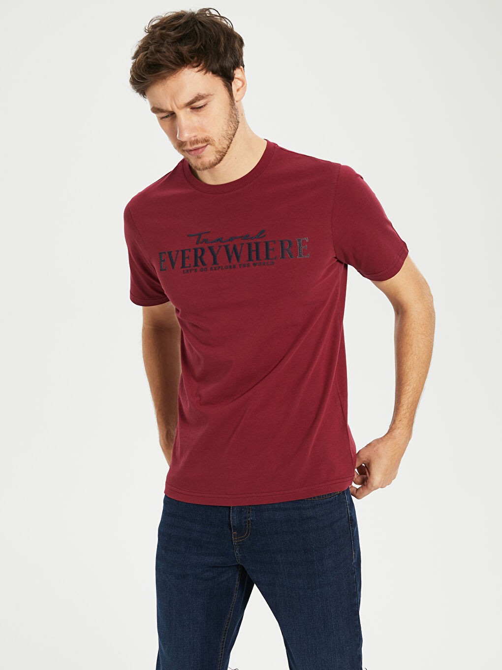 Češljani pamuk Muška majica-5