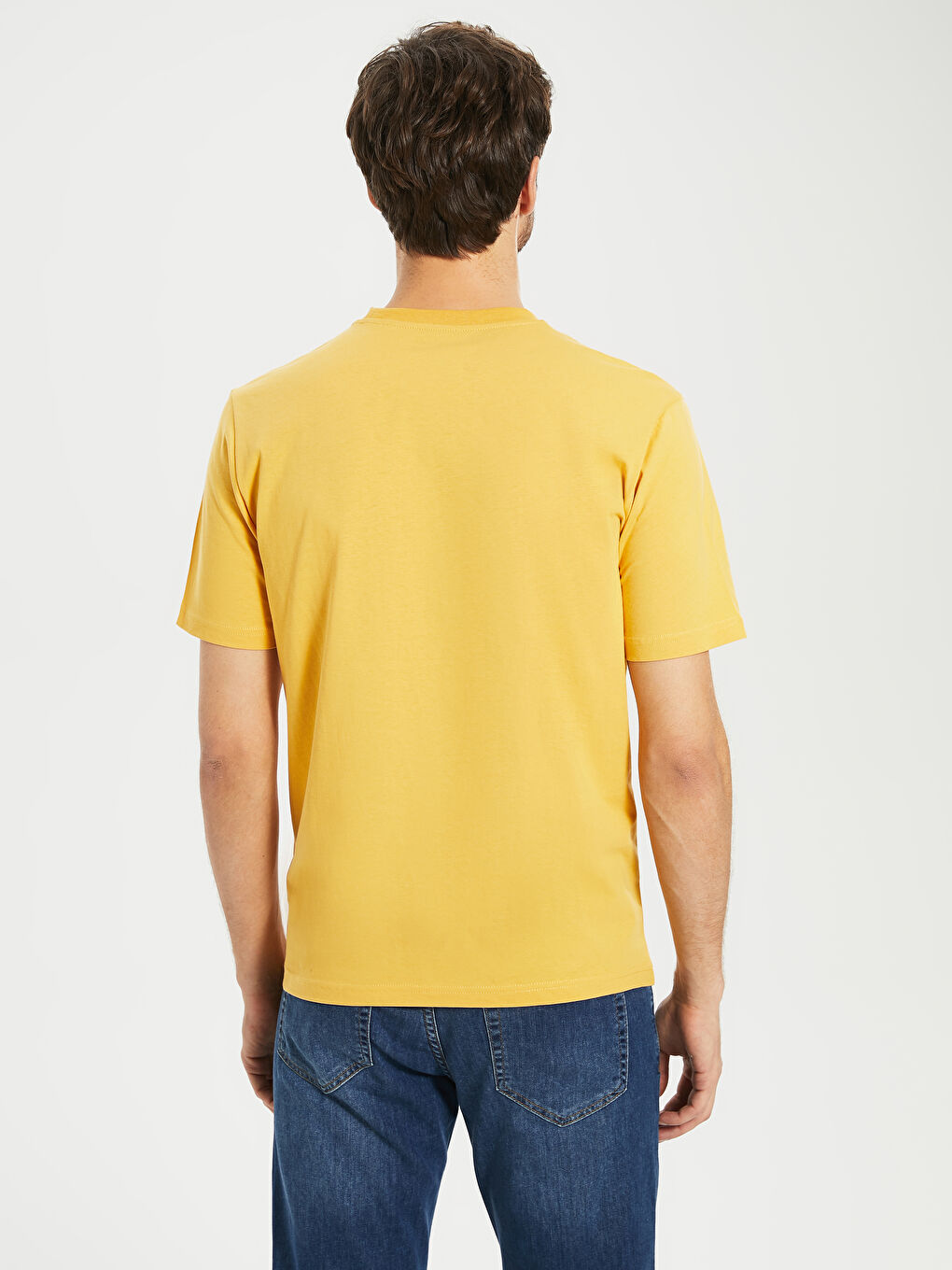 Sarı Penye Erkek Tişört-2