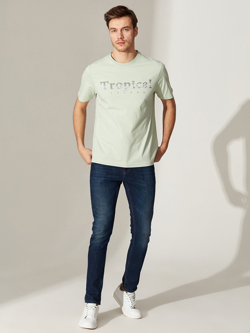 Мужчины Зелёный Футболка-3