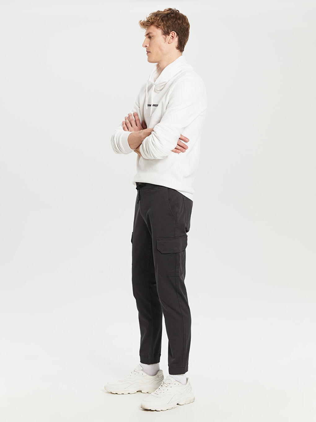 Man GREY Cargo Trousers-1