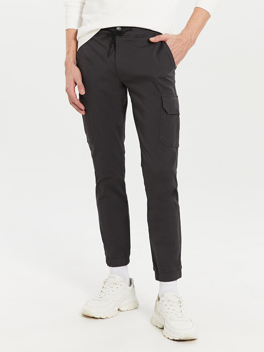 Man GREY Cargo Trousers-2