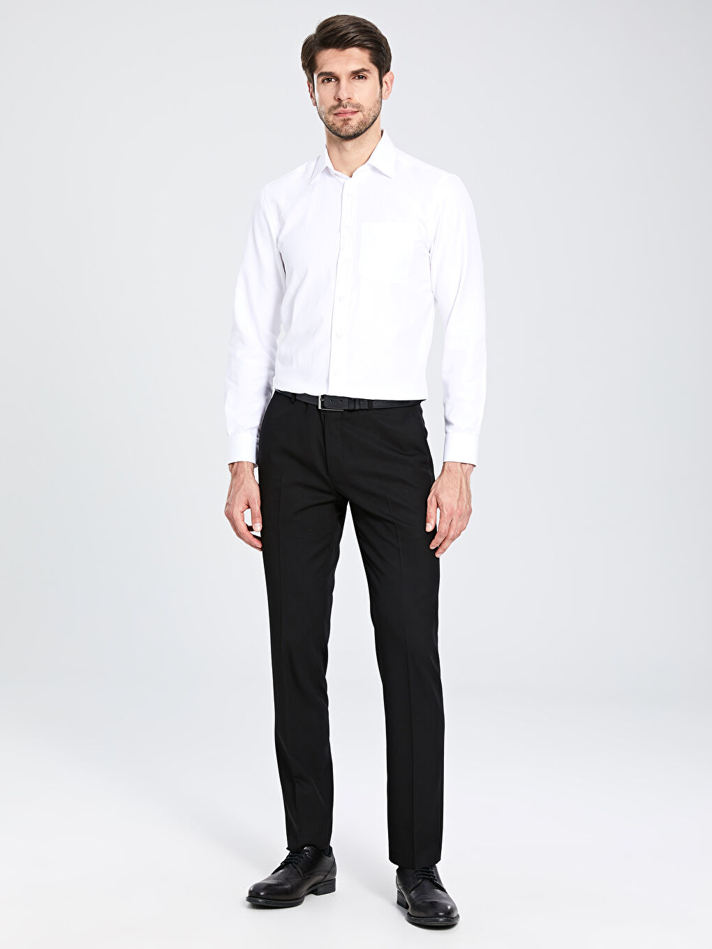 Siyah Slim Fit Gabardin Erkek Pantolon-2