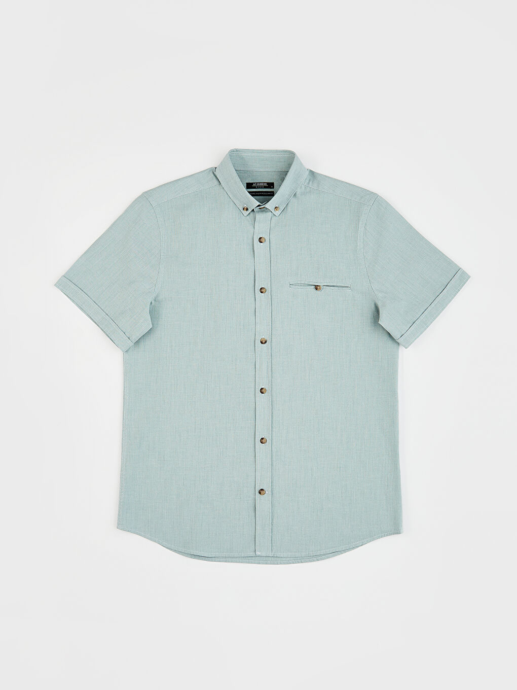 Regular Fit Short Sleeve Basic Poplin Shirt-1