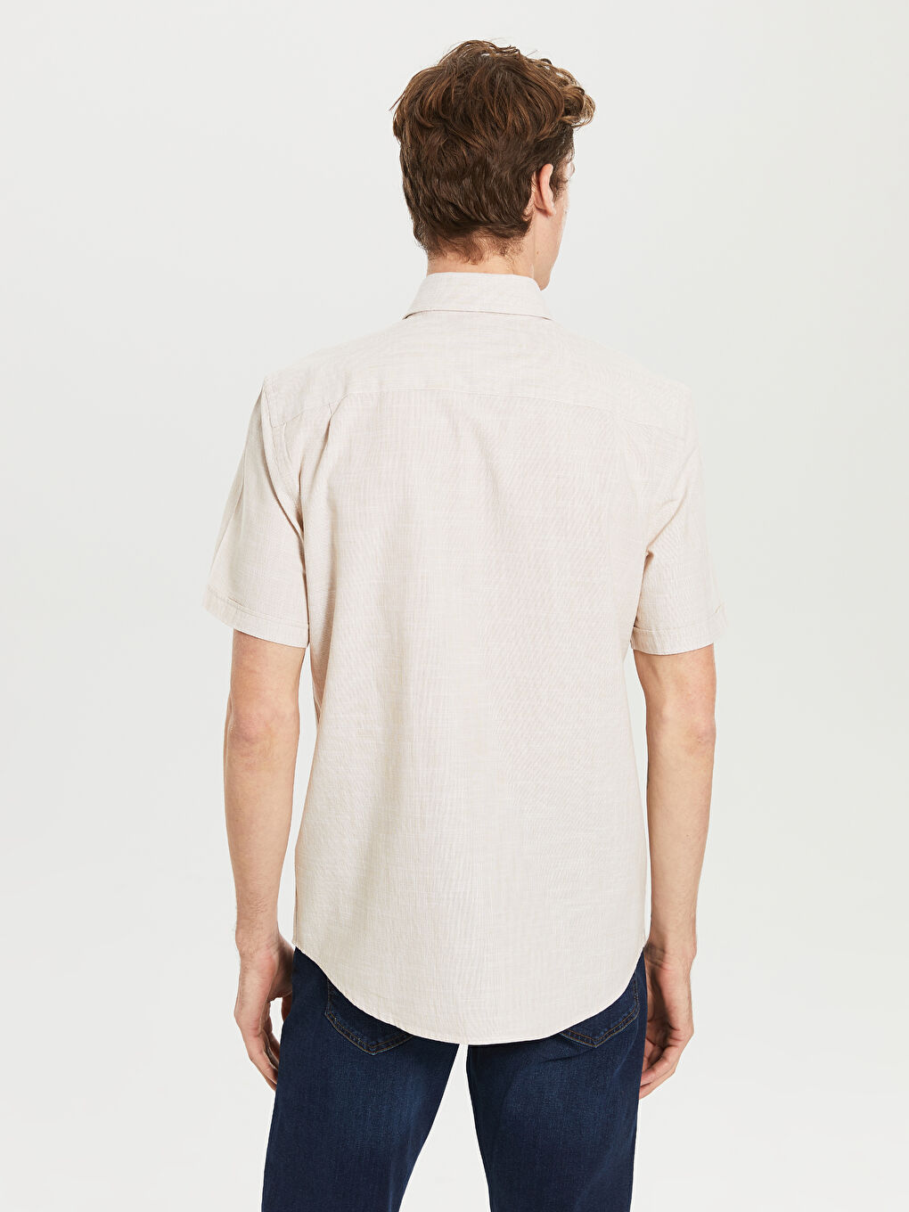 Chemise Basique en Popeline à Manches Courtes Coupe Régulière-2