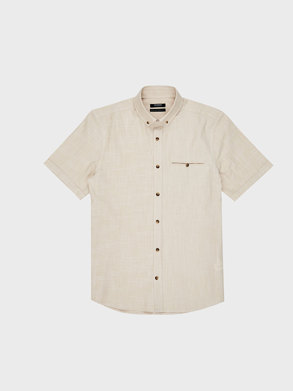 Chemise Basique en Popeline à Manches Courtes Coupe Régulière-1