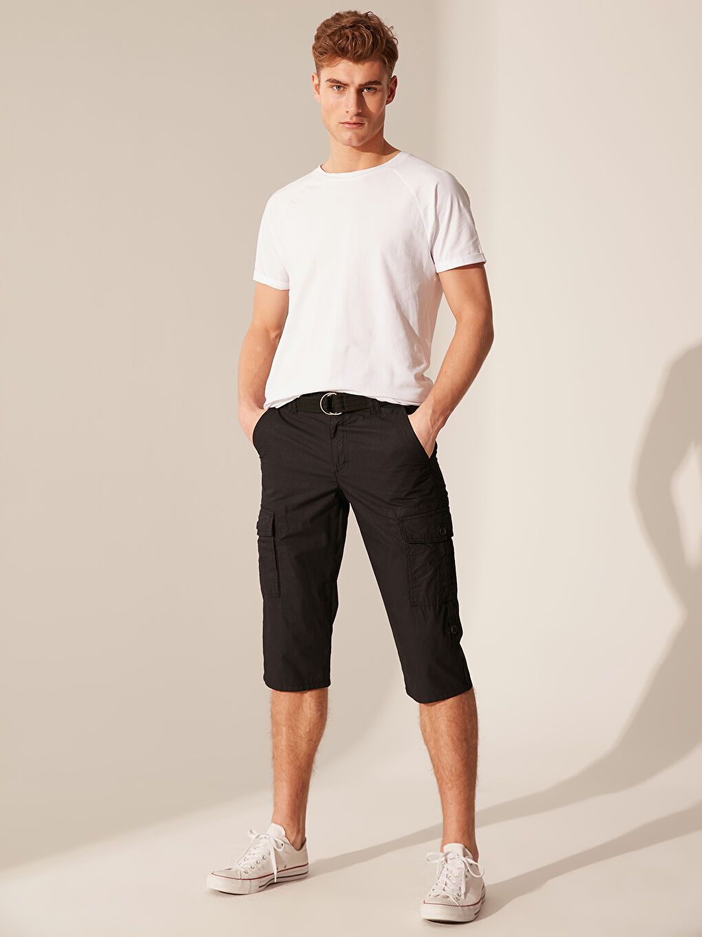 Siyah Standart Kalıp Erkek Şort