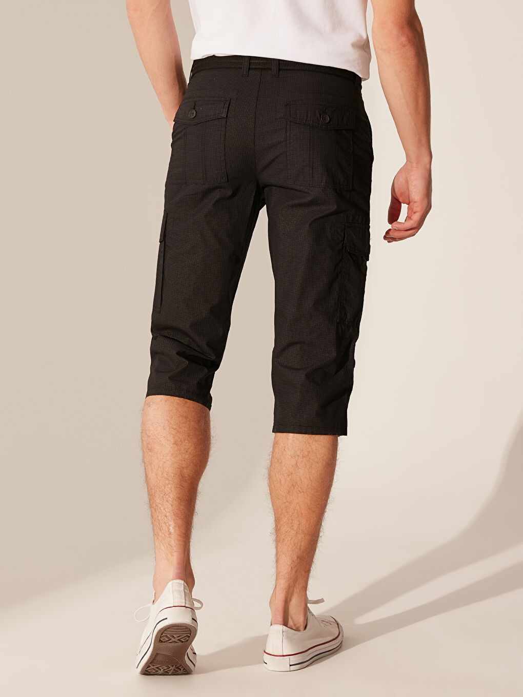 Siyah Standart Kalıp Erkek Şort-3