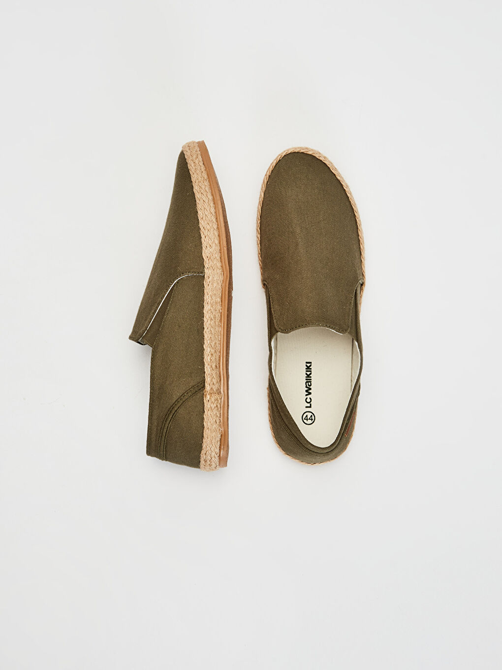 Haki Hasır Tabanlı Erkek Espadril Ayakkabı-1