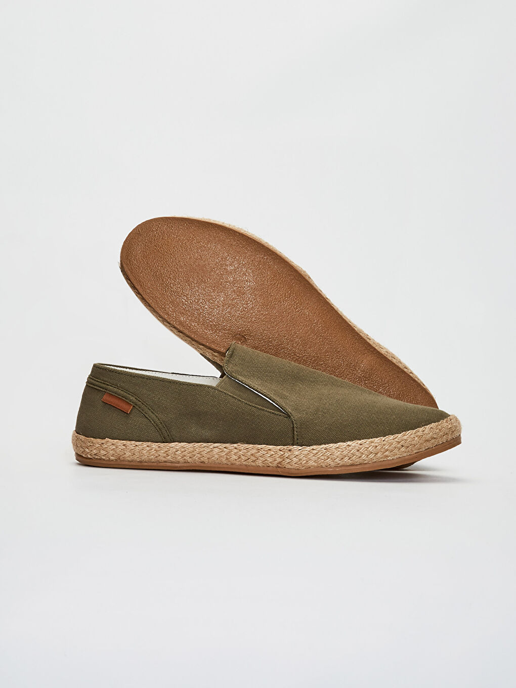 Haki Hasır Tabanlı Erkek Espadril Ayakkabı-2