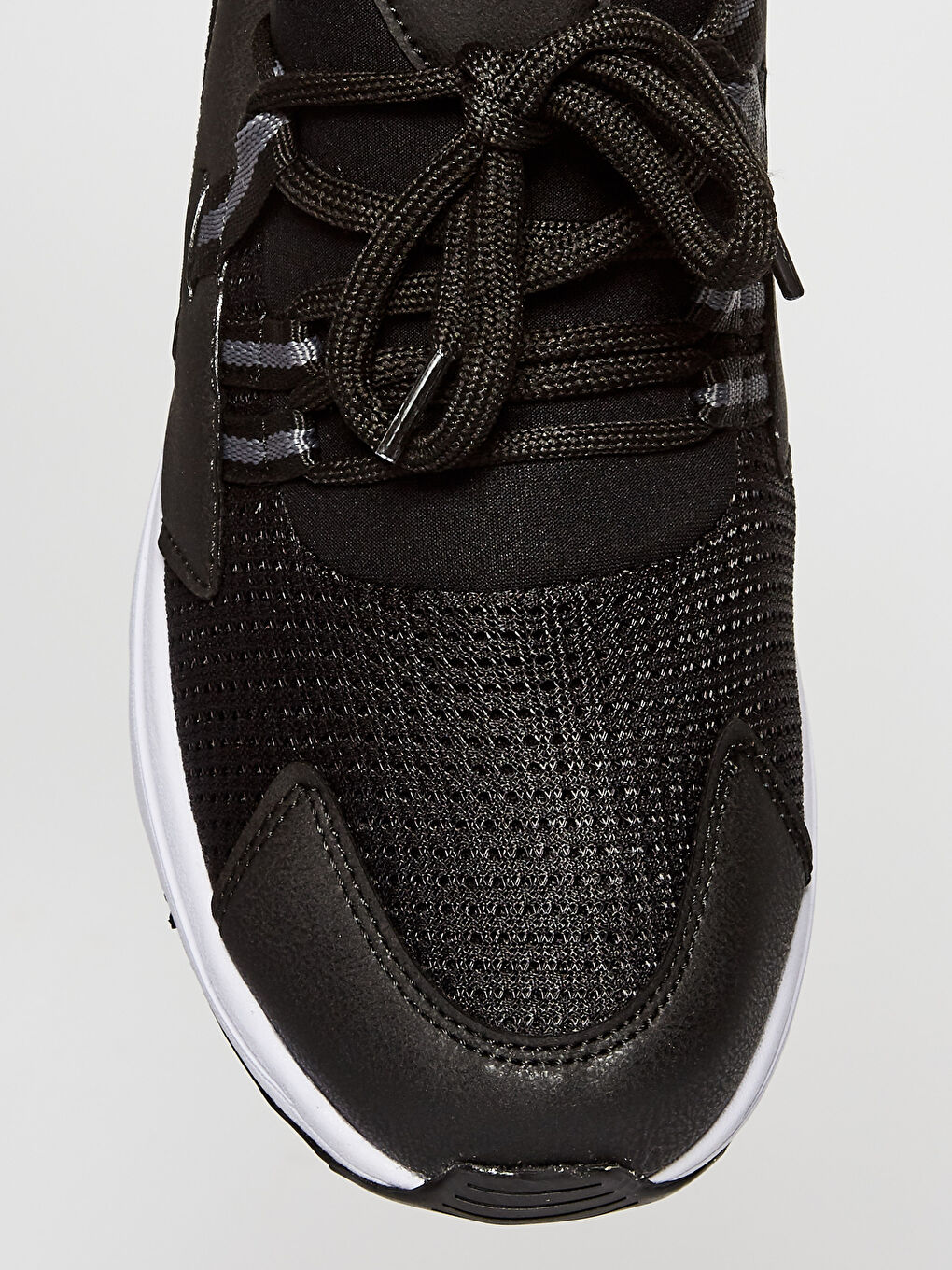 Siyah File Detaylı Bağcıklı Erkek Aktif Spor Ayakkabı-4