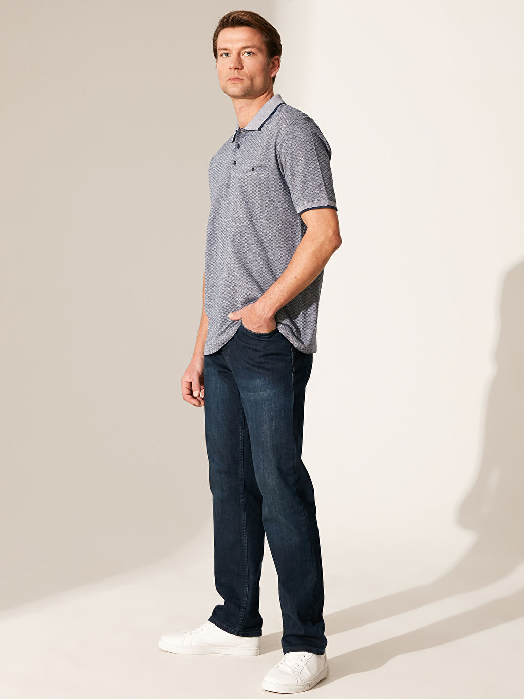 Lacivert Penye Erkek Tişört-3