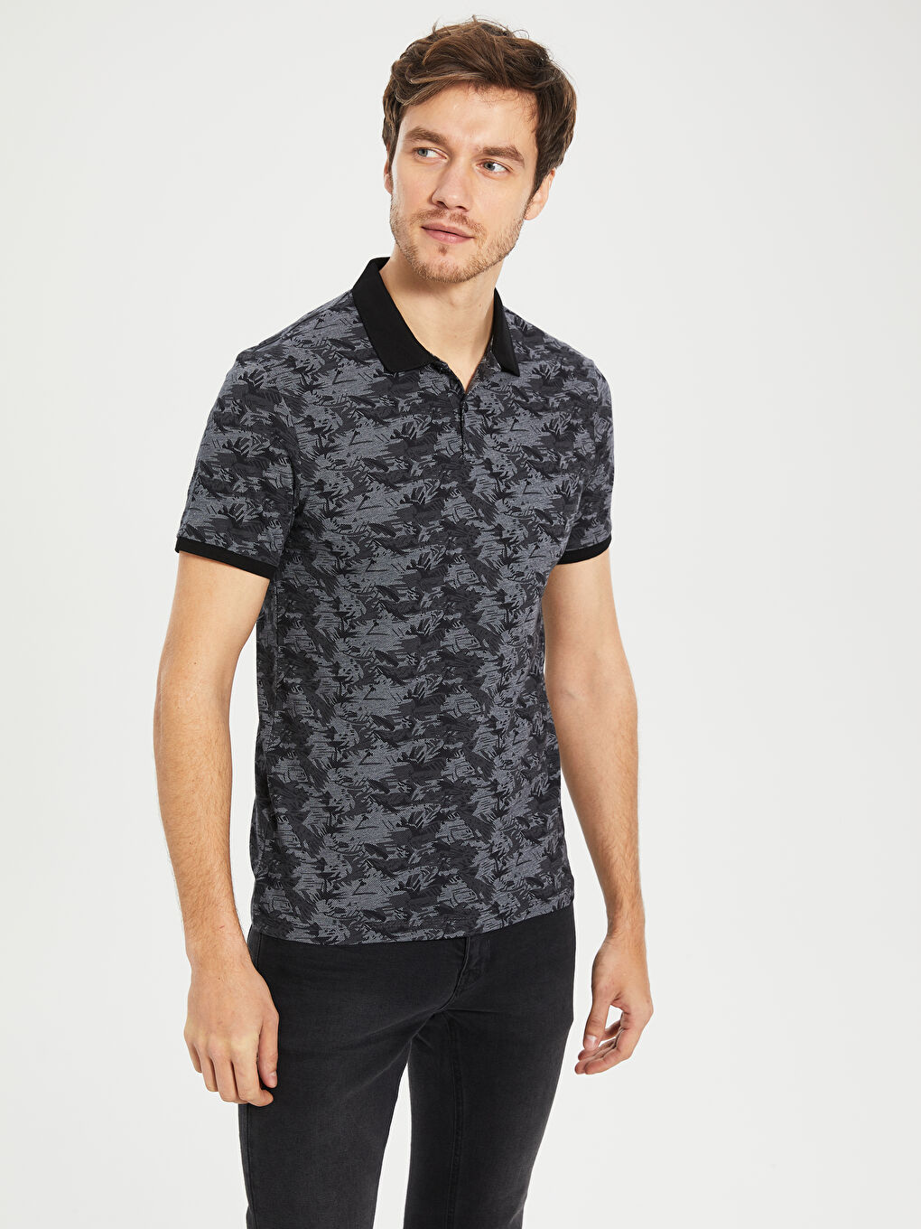 Antrasit Pike Erkek Tişört-2