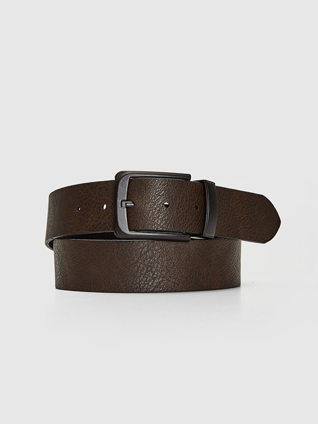 Siyah Deri Görünümlü Çift Taraflı Kemer