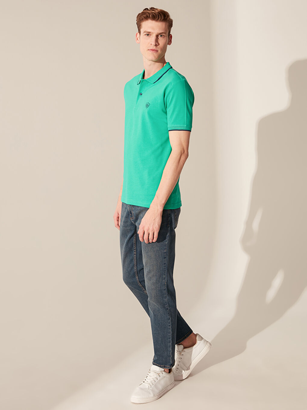 Polo Neck Basic Pique T-Shirt-3