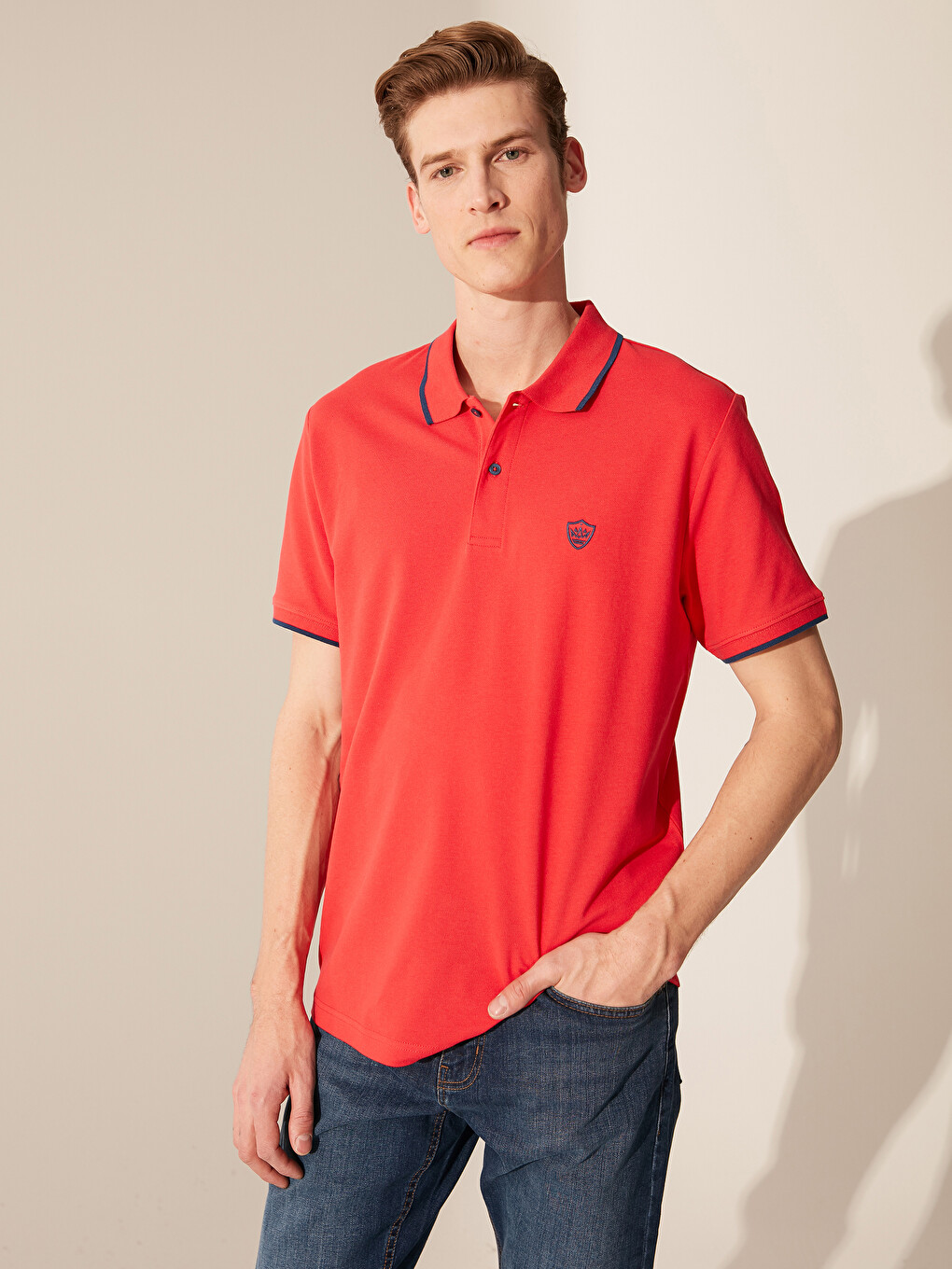 Polo Neck Basic Pique T-shirt