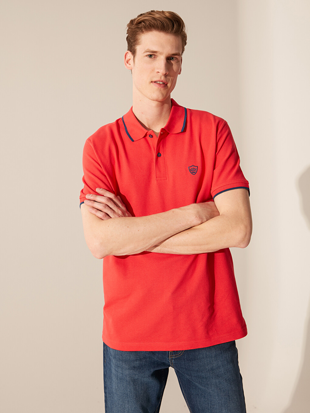 Polo Neck Basic Pique T-shirt-1