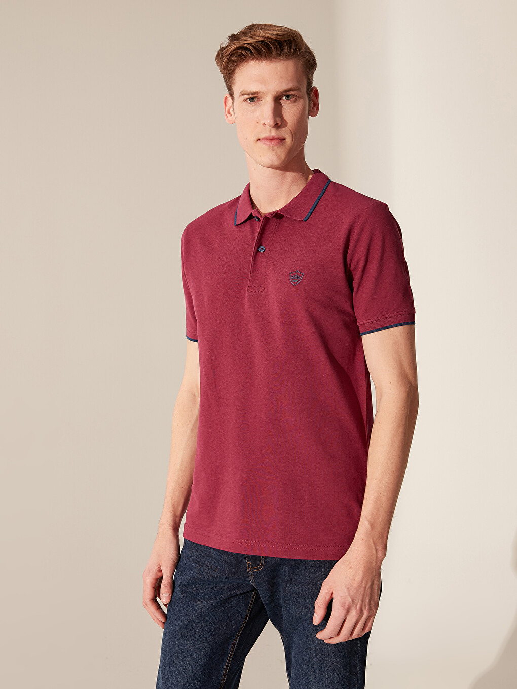 Polo Neck Basic Pique T-shirt