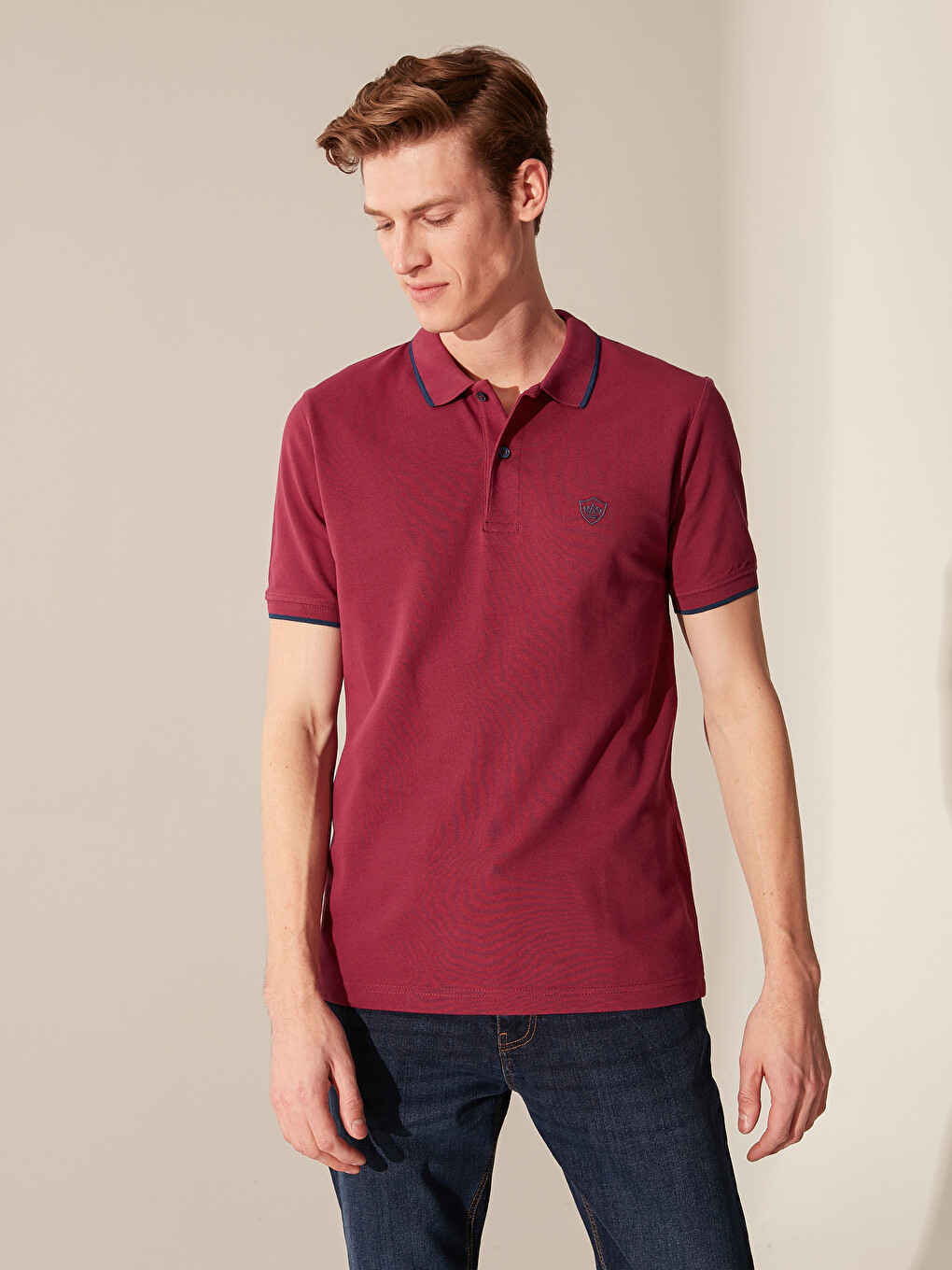 Polo Neck Basic Pique T-shirt-1