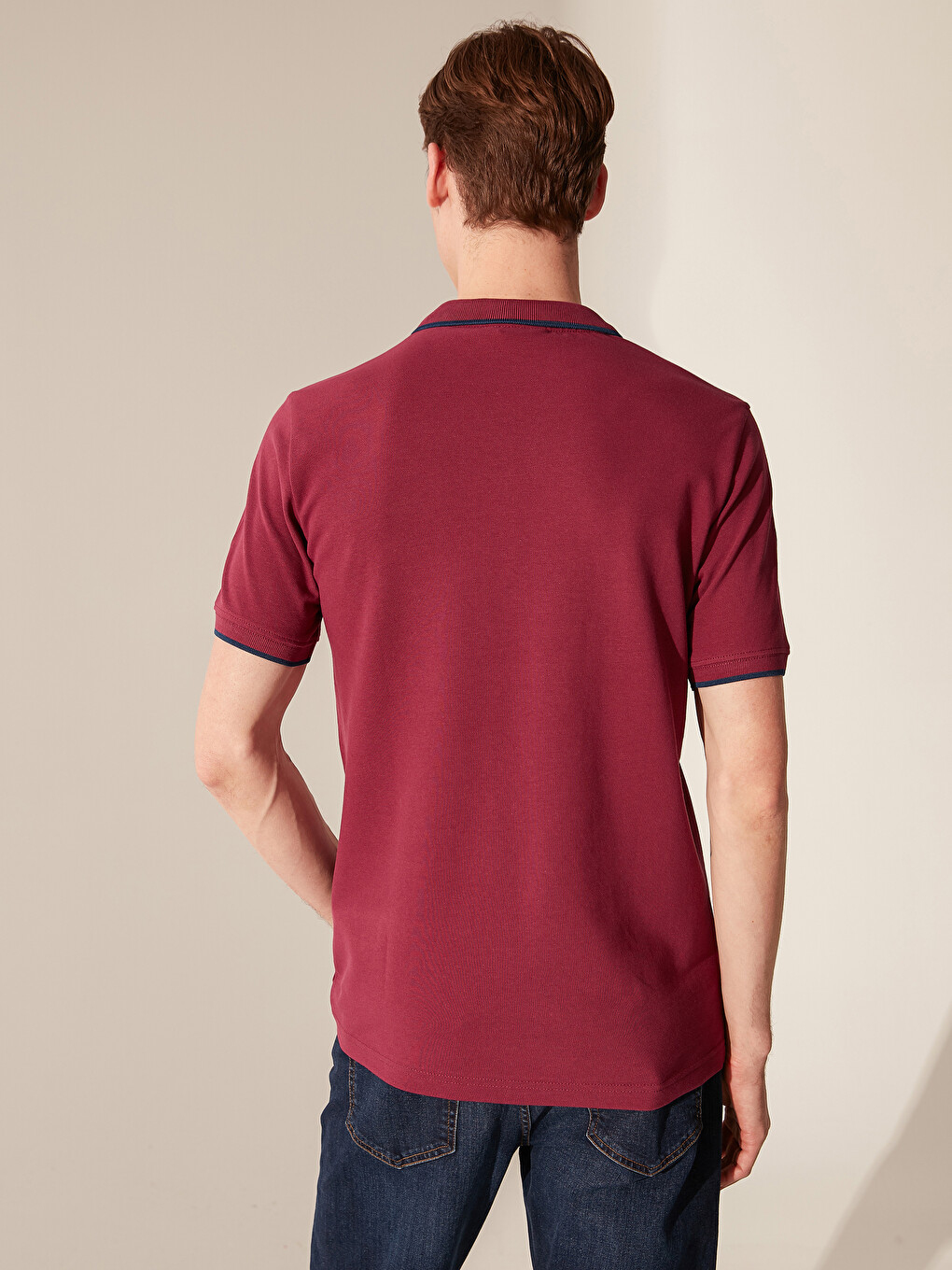 Polo Neck Basic Pique T-shirt-2