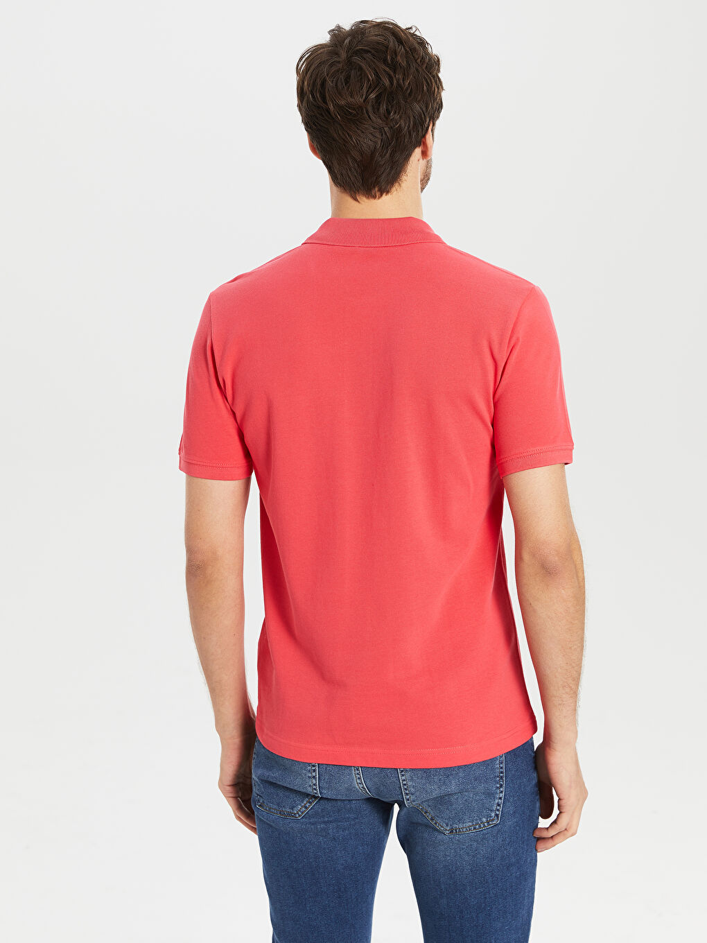 Polo Neck Basic Pique T-Shirt-3