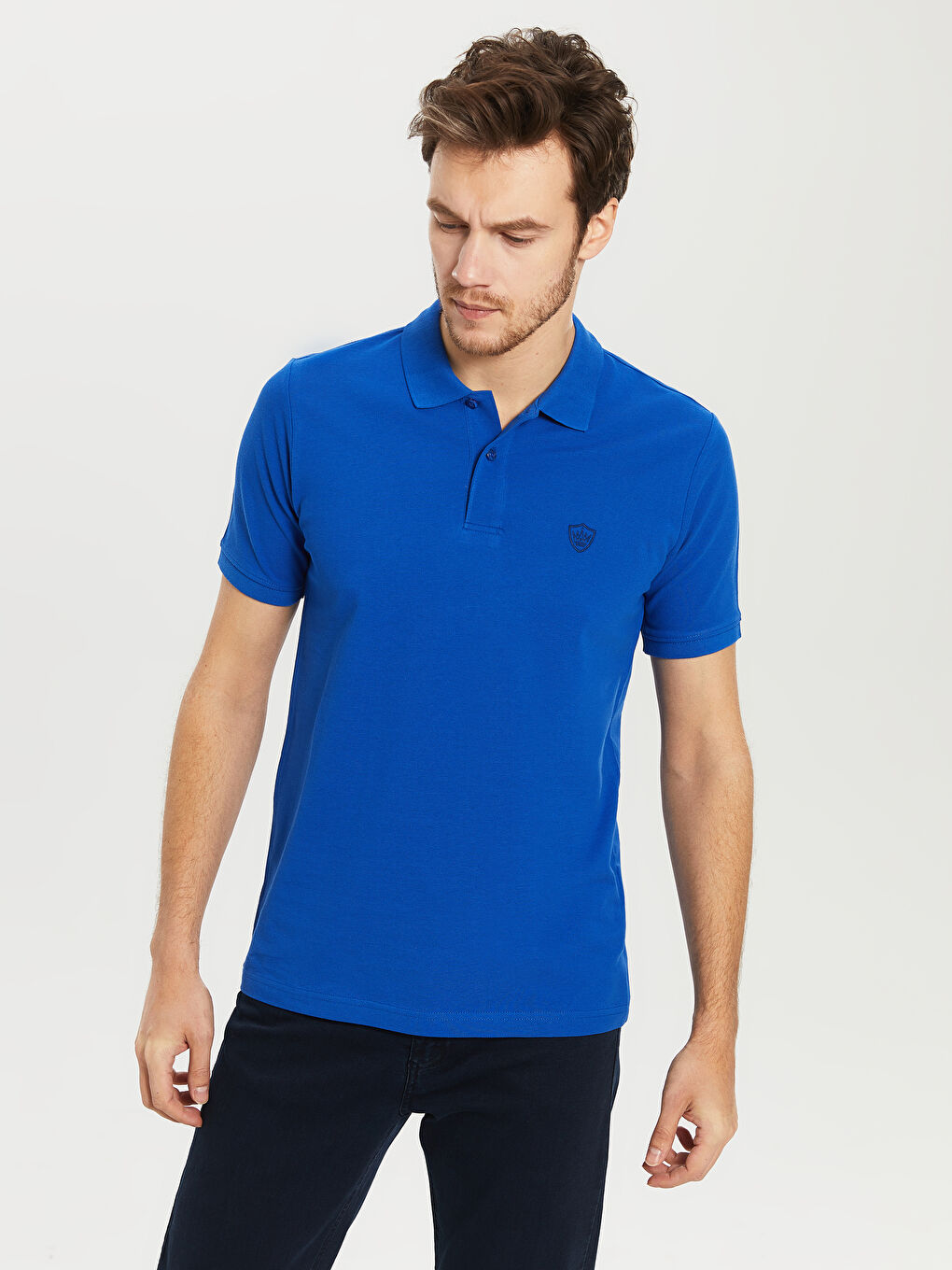 Polo Neck Basic Pique T-Shirt