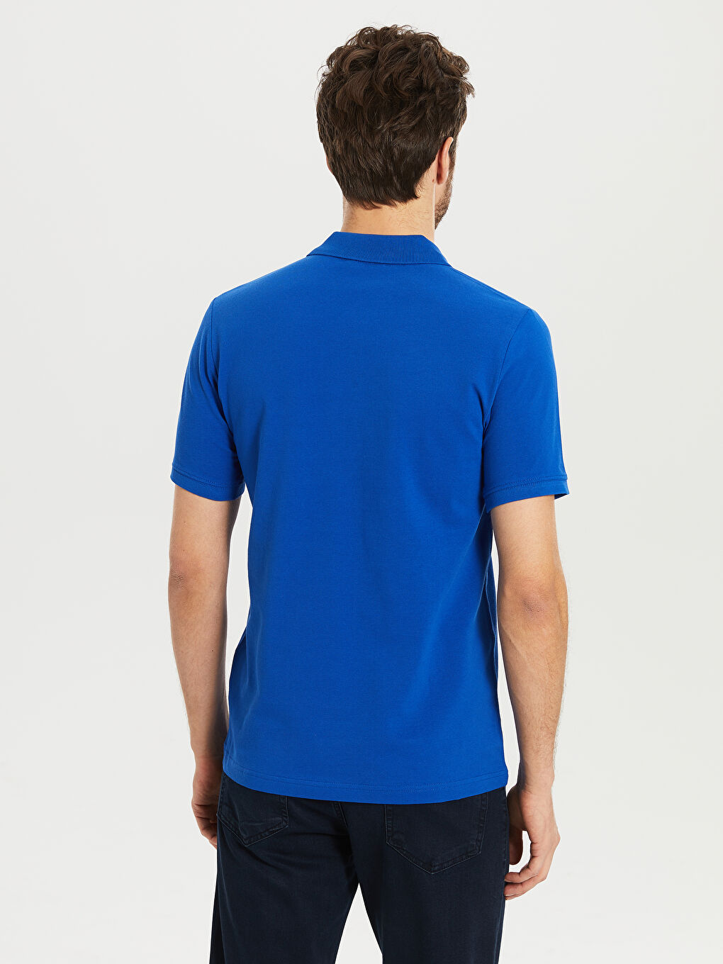 Polo Neck Basic Pique T-Shirt-2