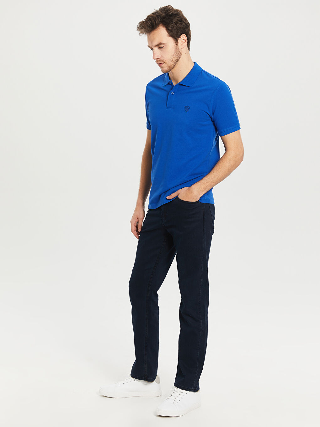 Polo Neck Basic Pique T-Shirt-3