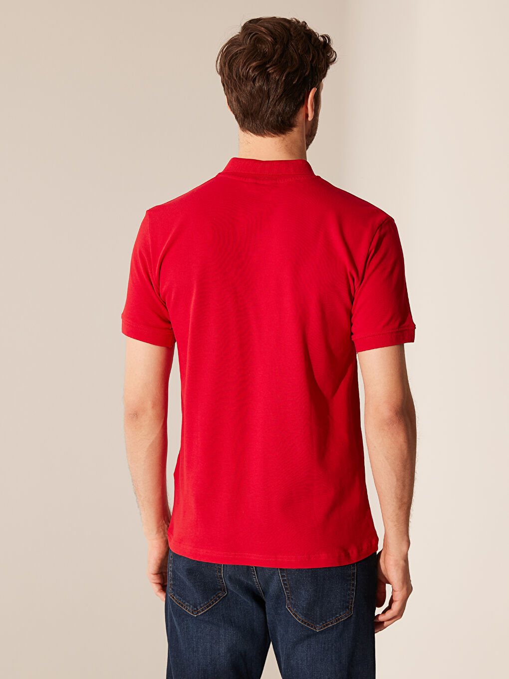 Kırmızı Polo Yaka Basic Pike Tişört-2