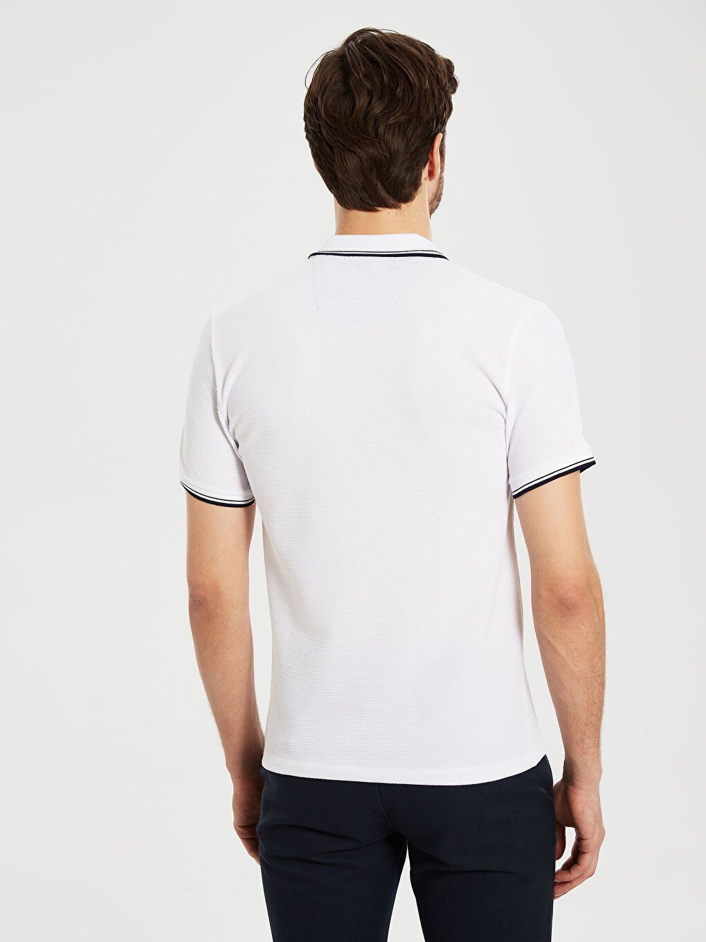 Мужская футболка-поло из пике с короткими рукавами-2