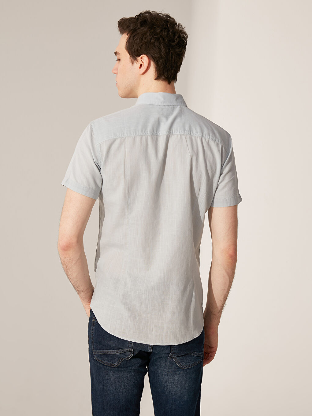 Extra Slim Fit Short Sleeve Poplin Shirt-2