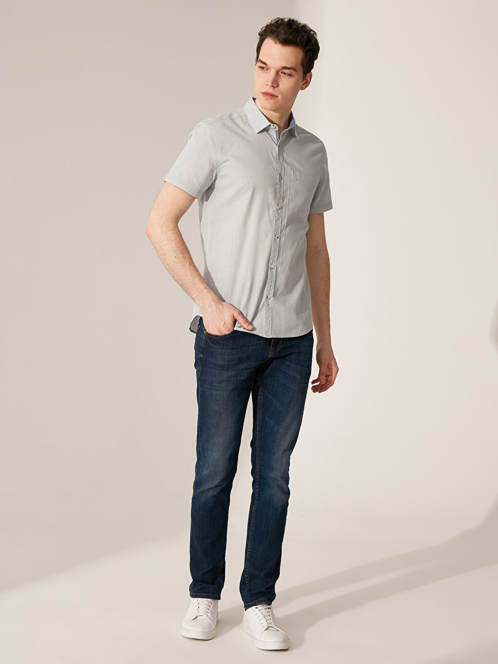 Extra Slim Fit Short Sleeve Poplin Shirt-3