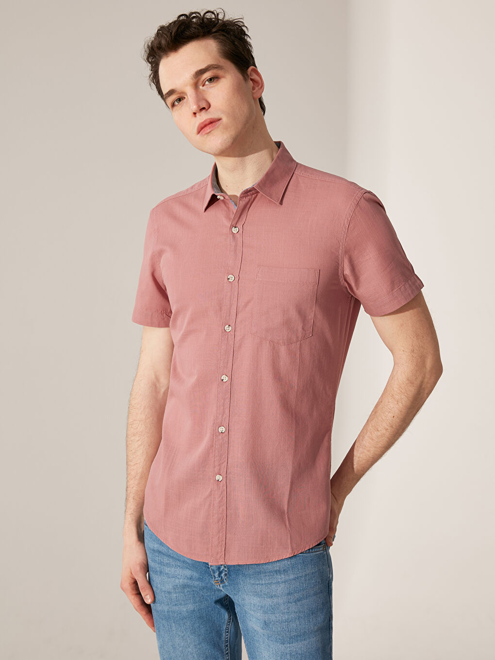 Extra Slim Fit Short Sleeve Poplin Shirt