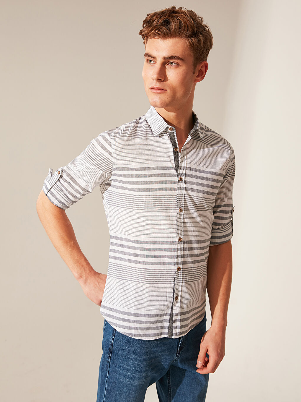 Экстра узкая рубашка с длинным рукавом из поплина