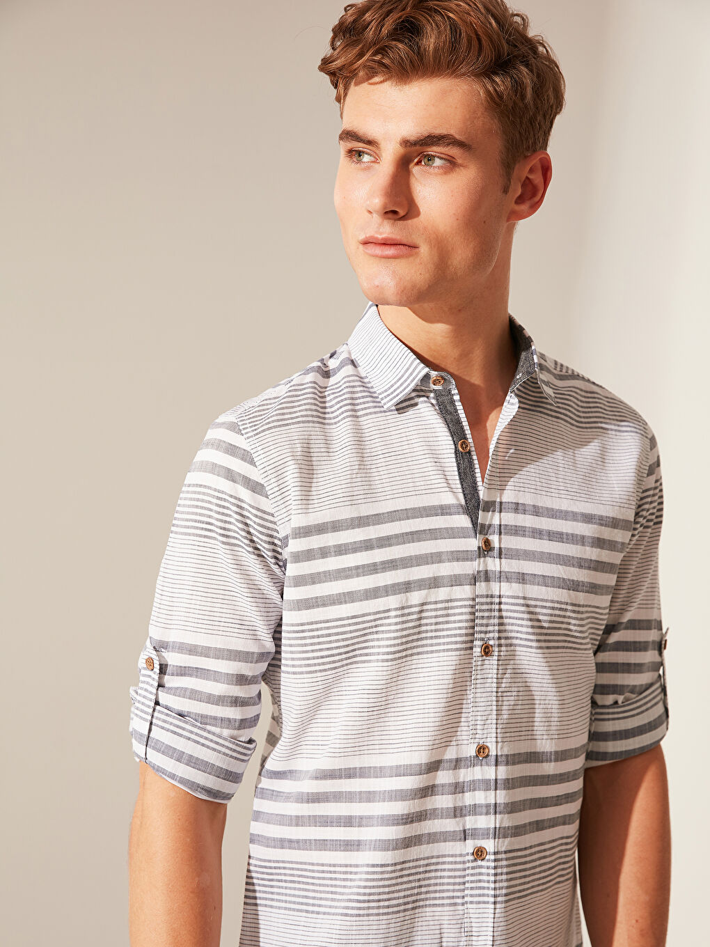 Экстра узкая рубашка с длинным рукавом из поплина-2