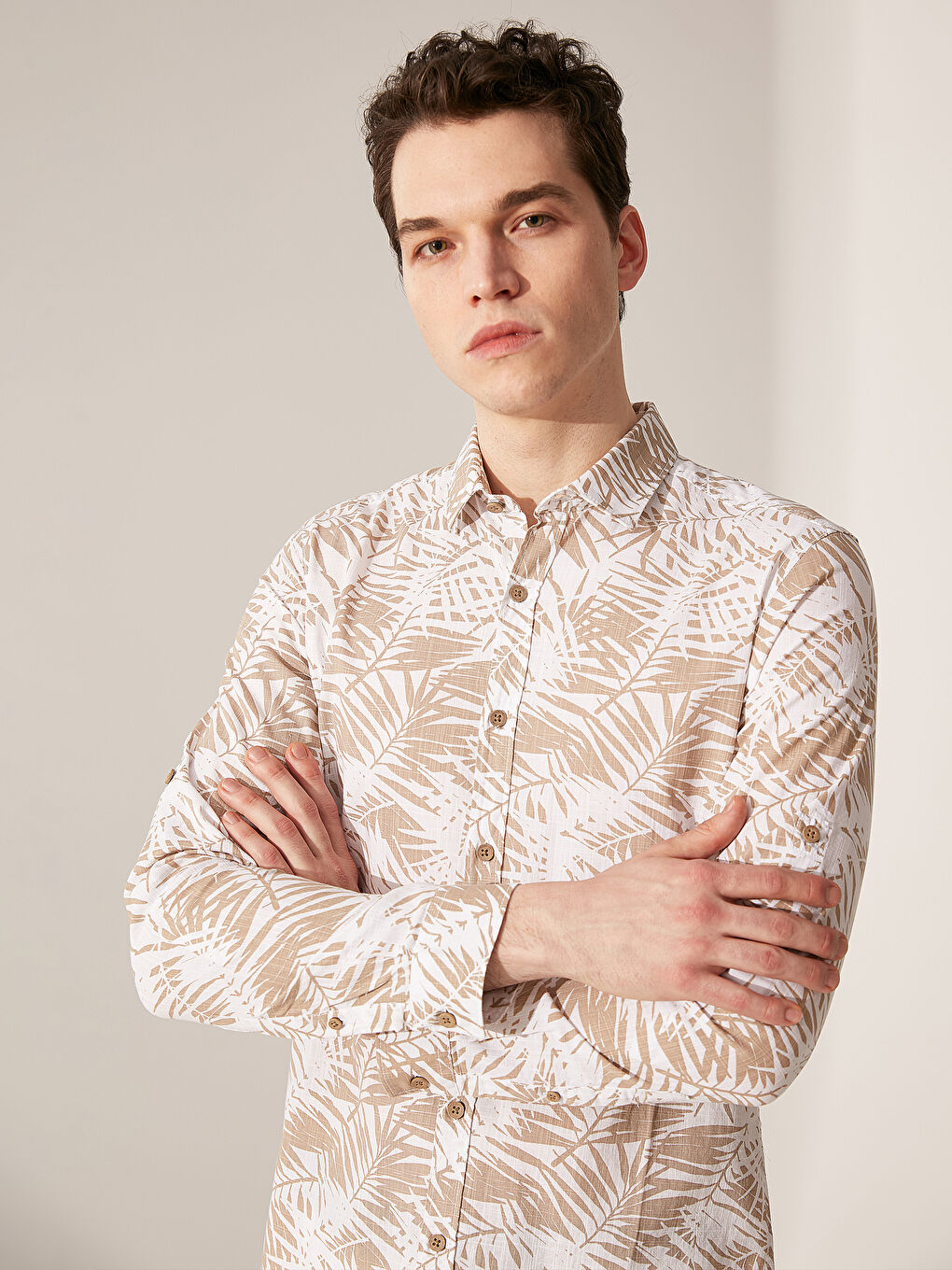 Экстра узкая рубашка с длинным рукавом из поплина-1