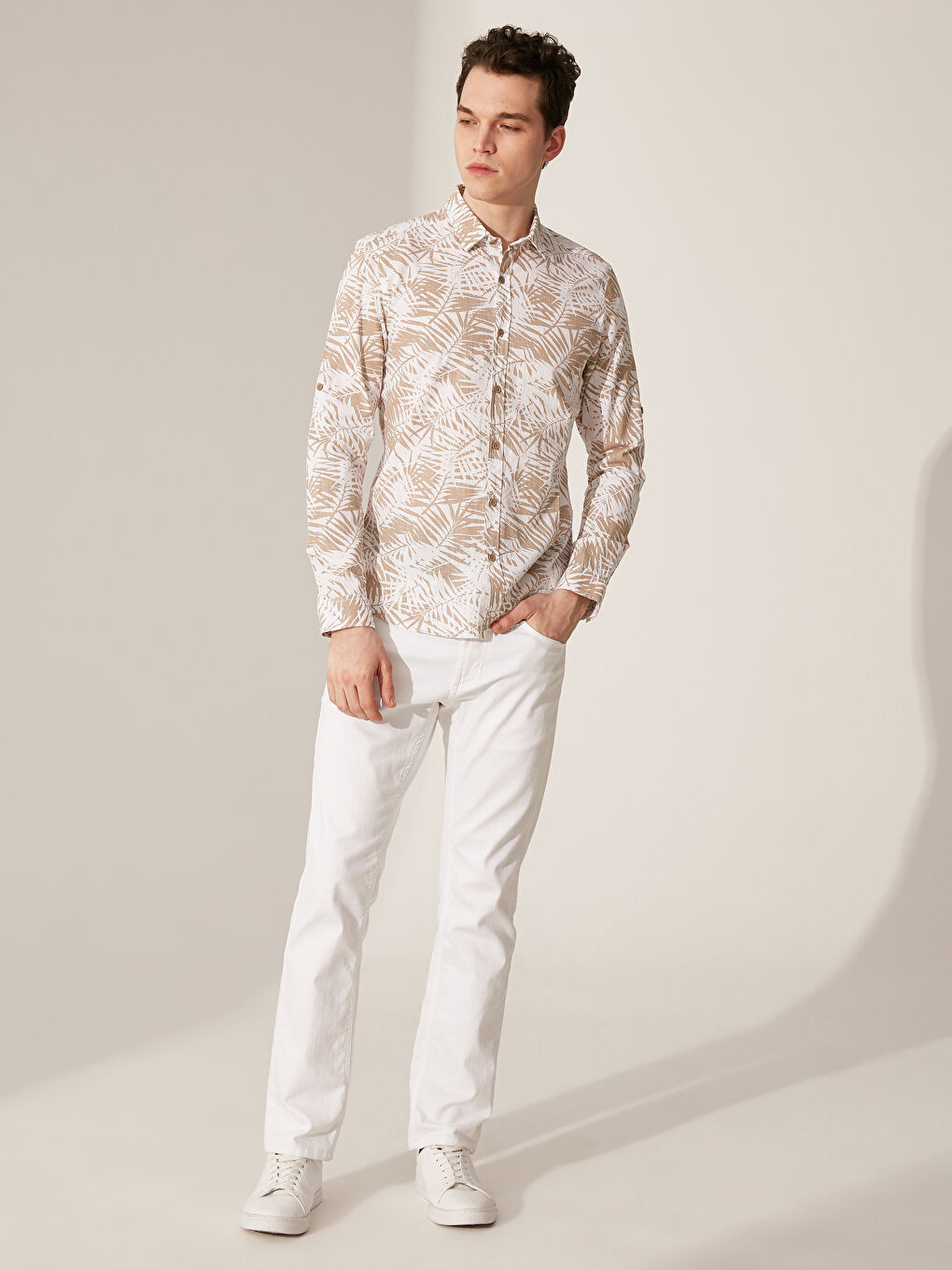 Экстра узкая рубашка с длинным рукавом из поплина-3