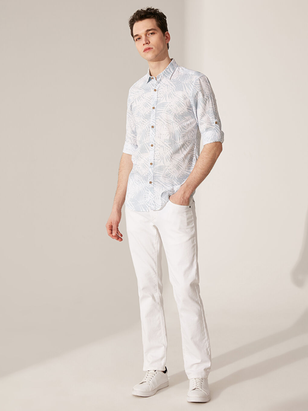 Mavi Ekstra Dar Kalıp Uzun Kollu Poplin Gömlek-3