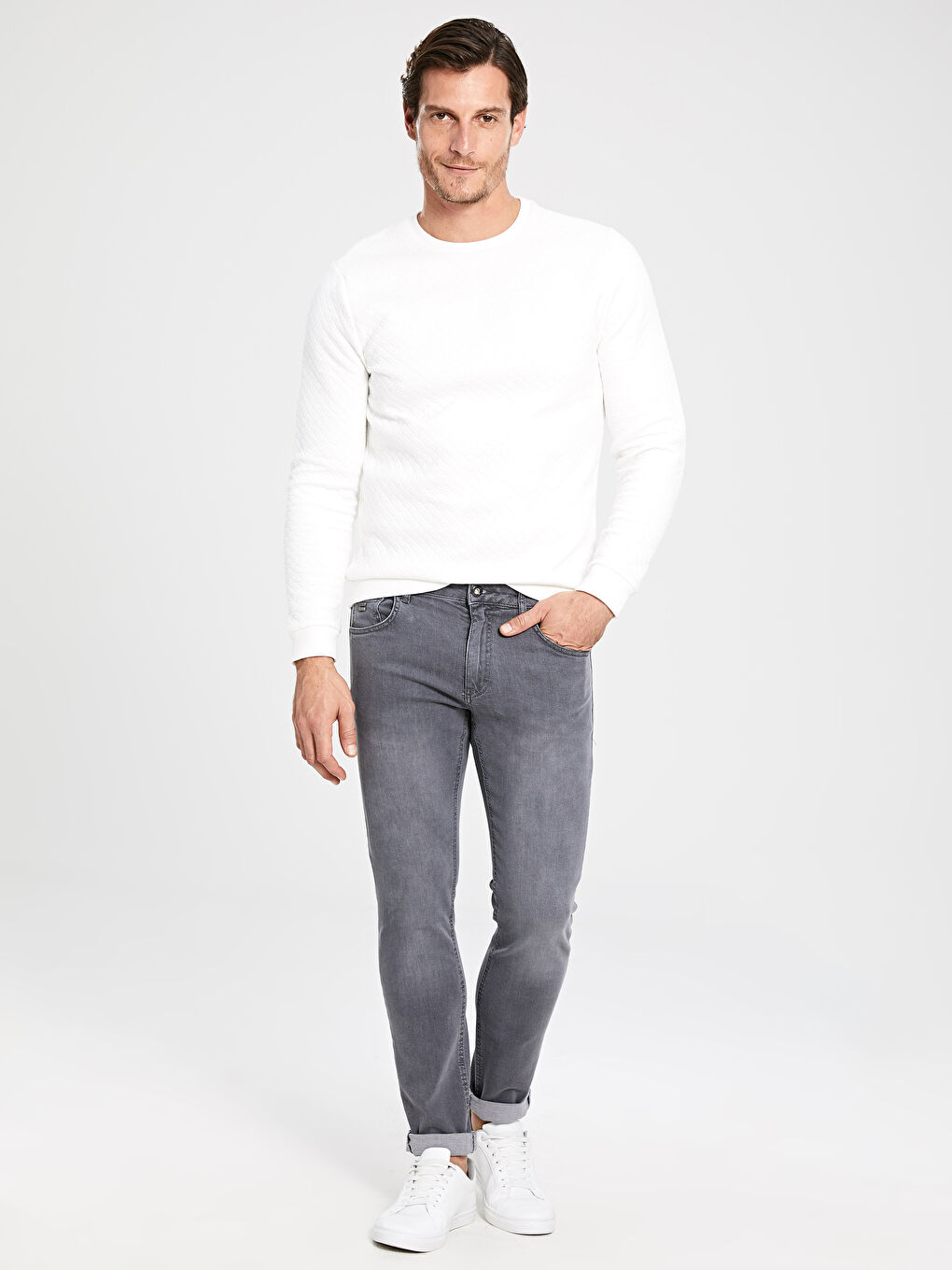 Gri 750 Slim Fit Erkek Jean Pantolon