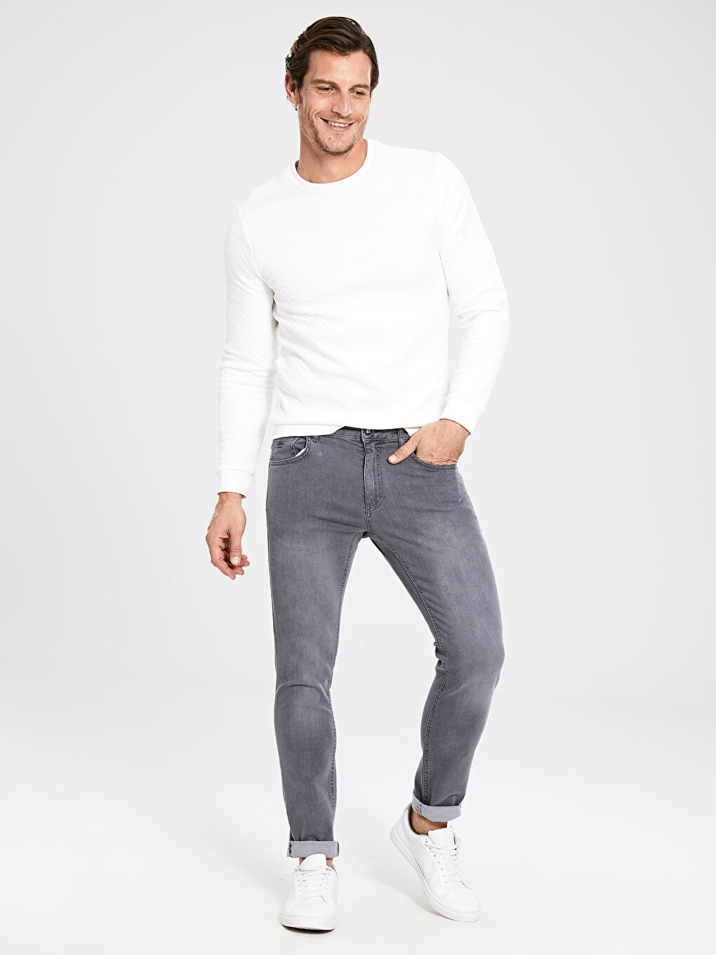 Gri 750 Slim Fit Erkek Jean Pantolon-2