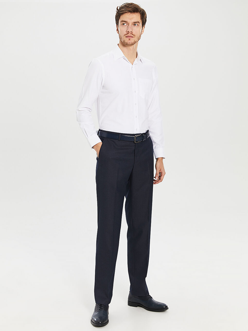 Lacivert Standart Kalıp Erkek Pantolon-1