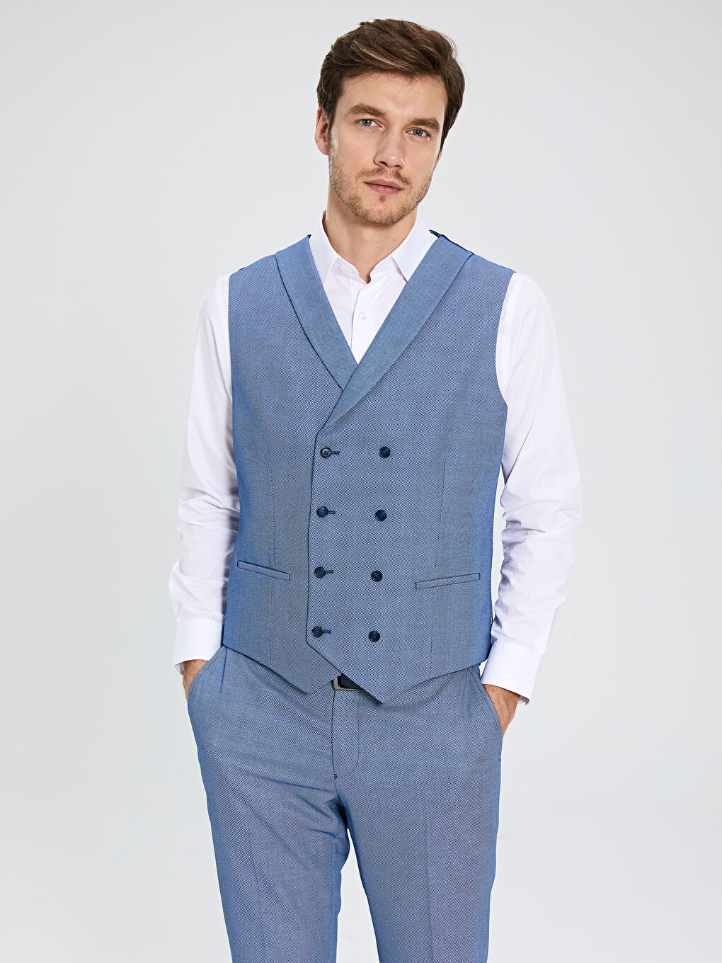 Экстра узкий двубортный жилет