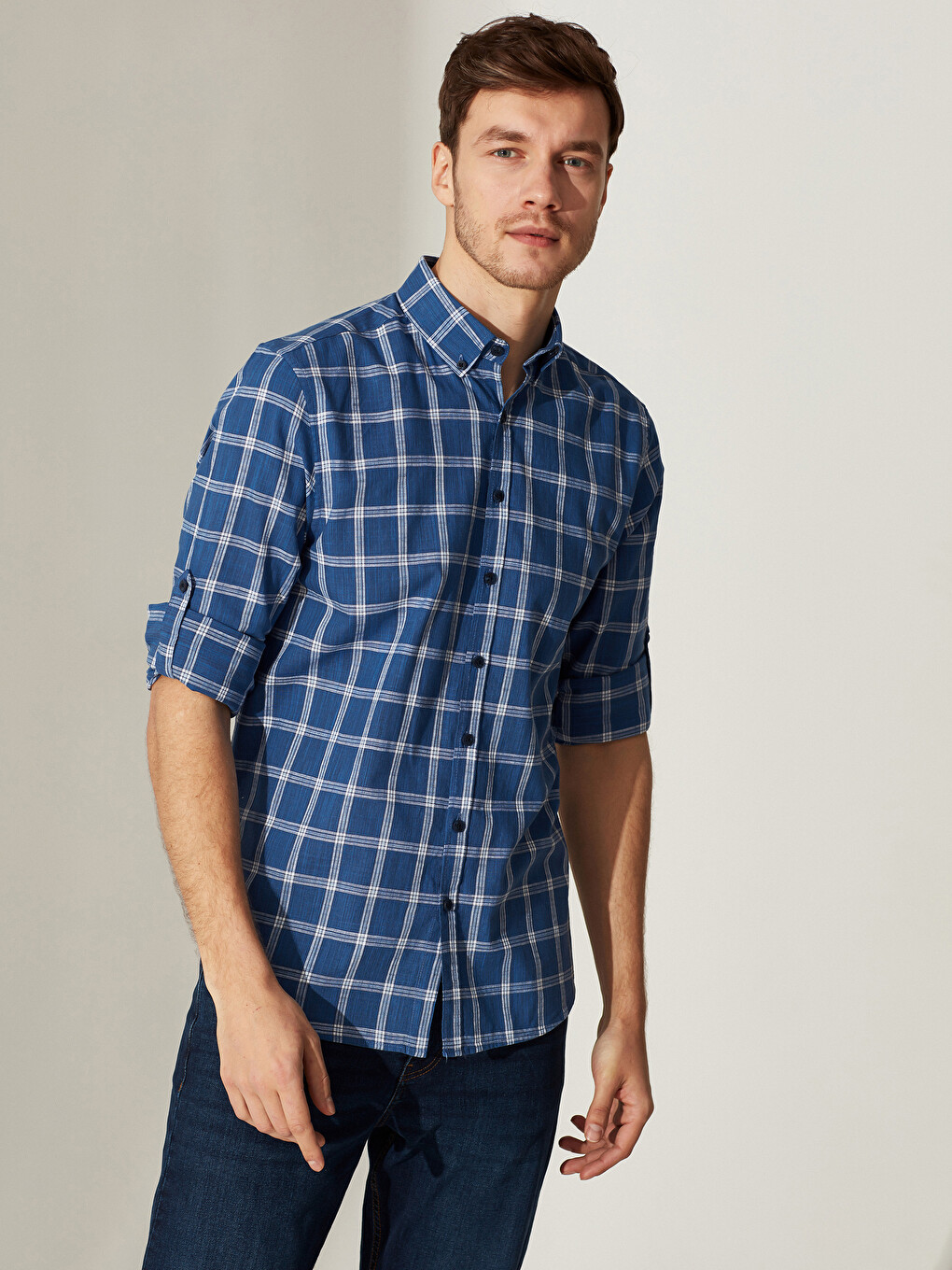 LCWAIKIKI Classic Regular Fit Chequered Poplin Shirt - 0S7848Z8