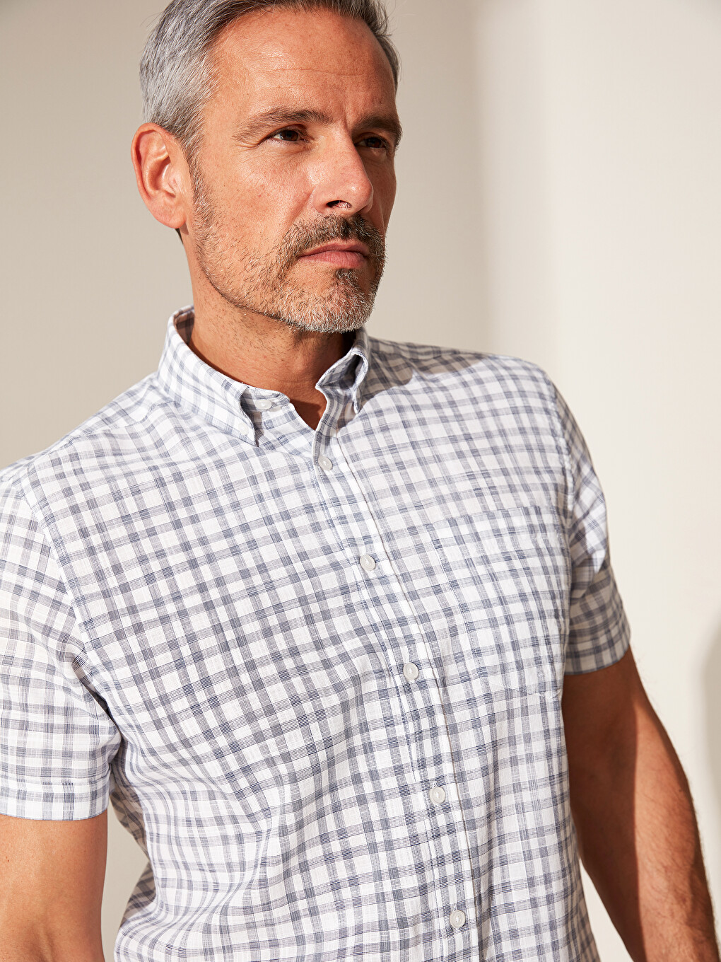 Regular Fit Plaid Short Sleeve Shirt-1